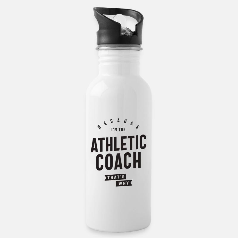 Athletic Coach Berufsbezeichnung Beruf - Trinkflasche mit integriertem Trinkhalm - Weiß