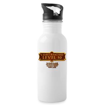 I have reached level 50 rpg online gaming 50th - Water bottle with straw - white - Right
