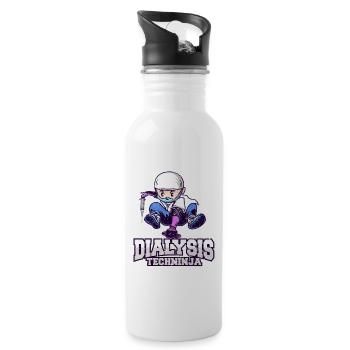 Dialysis Technician Kidney Doctor Nephrology Nurse - Water bottle with straw - white - Right