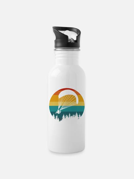 Vintage Paramotor Lover - Water bottle with straw - white
