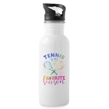 Funny Sports Fan Player Coach Le tennis est à moi - Gourde avec paille intégrée - blanc - Droite