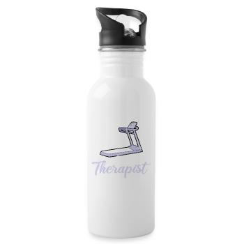 Funny Home Workout Saying Running Fitness Gym Trea - Trinkflasche mit integriertem Trinkhalm - Weiß - Rechts