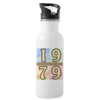 BIRTHDAY YEAR 1979 - Water bottle with straw - white - Right