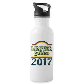 Limited Edition 2017 Vintage - Trinkflasche mit integriertem Trinkhalm - Weiß - Rechts