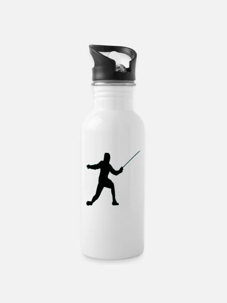 Escrime Escrime Escrime sportive - Gourde avec paille intégrée - blanc