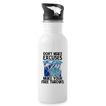 Basketball - Trinkflasche mit integriertem Trinkhalm - Weiß - Rechts