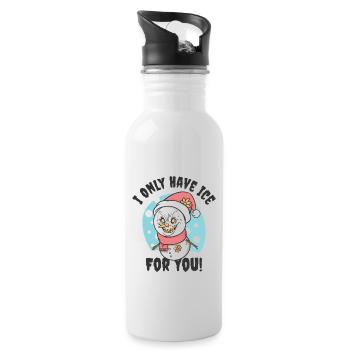 Halloween Scary Christmas Horror Fan Scary Snowman - Water bottle with straw - white - Right