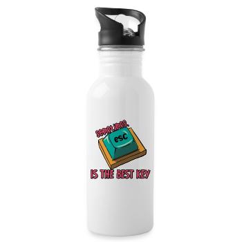 Software Engineer Computer Key Programming - Water bottle with straw - white - Right