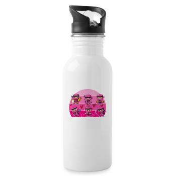 Herz Ninjas Liebe Japanische Kultur Ästhetik - Trinkflasche mit integriertem Trinkhalm - Weiß - Rechts