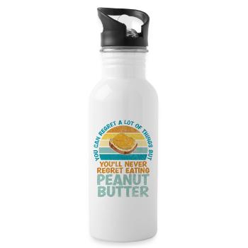 Vous ne regretterez jamais d’utiliser du beurre de cacahuète avec de la gelée - Gourde avec paille intégrée - blanc - Droite