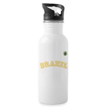 Retro Style Brésil Football Team Brasil Fan de football - Gourde avec paille intégrée - blanc - Droite