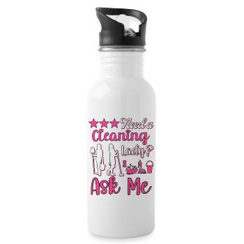 Housekeeper Maid Cleaner - Water bottle with straw - white - Right