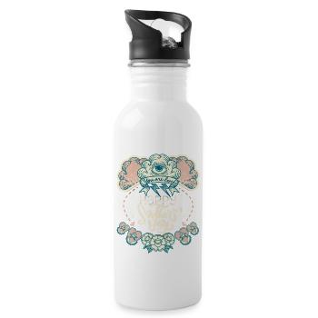 Mother's Day Magic and Mysticism, All-Seeing Eye - Water bottle with straw - white - Right