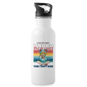 Funny Kawaii Style Ramen Lover Girls - Water bottle with straw - white - Right