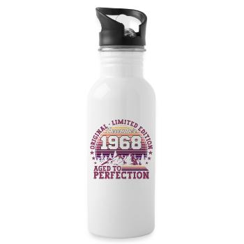 Original December 1968 54th Birthday Gift - Water bottle with straw - white - Right