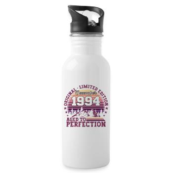 Original December 1994 28th birthday gift - Water bottle with straw - white - Right
