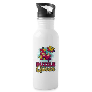 Puzzle Queen, puzzle game - Water bottle with straw - white - Right