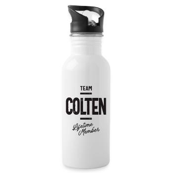 Benutzerdefinierter Colten-Name - Trinkflasche mit integriertem Trinkhalm - Weiß - Rechts
