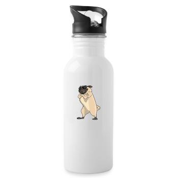 If You Want Me To Listen To You Talk About Pugs - Water bottle with straw - white - Right