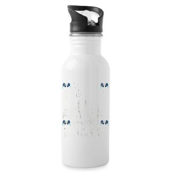 Zum Zocken Geboren Zum Arbeiten Gezwungen - Trinkflasche mit integriertem Trinkhalm - Weiß - Rechts