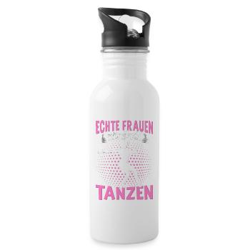 Echte Frauen Können Tanzen. Dance Tanz Sprüche - Trinkflasche mit integriertem Trinkhalm - Weiß - Rechts
