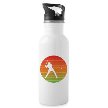 Baseball Geschenk Baseballliebhaber Baseballspiel - Trinkflasche mit integriertem Trinkhalm - Weiß - Rechts