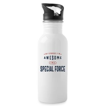 Special Force Job Profession - Water bottle with straw - white - Right
