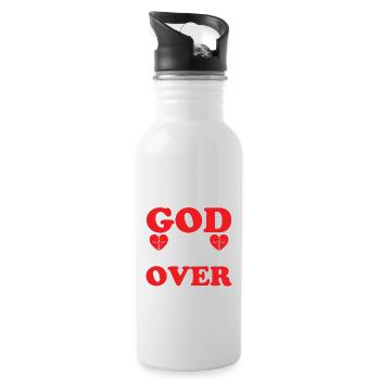 Thank God It's Finally Over Ex-Wife Divorce Divorc - Water bottle with straw - white - Right