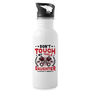 Don't touch my tools - Water bottle with straw - white - Right