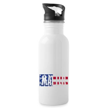 Black Labs Matter July 4 Dog Lovers - Water bottle with straw - white - Right