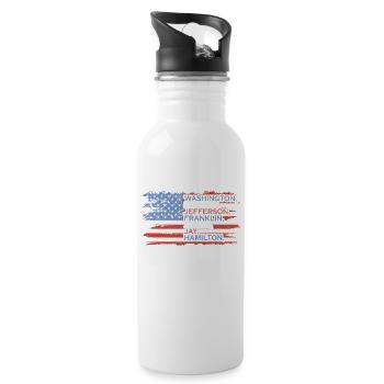 Washington, Madison 4. Juli Helden - Trinkflasche mit integriertem Trinkhalm - Weiß - Rechts
