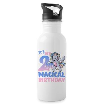 It's my 2nd magical birthday - Water bottle with straw - white - Right