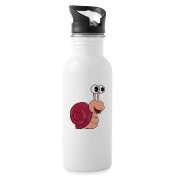 I'm really addicted to snails - Water bottle with straw - white - Right