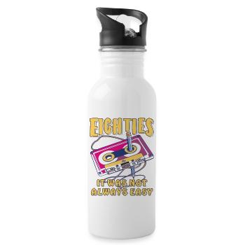 EIGHTIES IT WAS NOT ALWAYS EASY - Water bottle with straw - white - Right