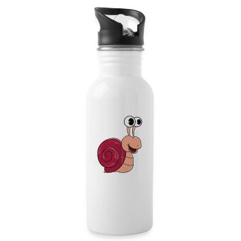 Schnecken Vor Dates - Trinkflasche mit integriertem Trinkhalm - Weiß - Rechts