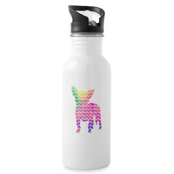 Heart Dog Lovers Chihuahua Puppy Saint-Valentin - Gourde avec paille intégrée - blanc - Droite