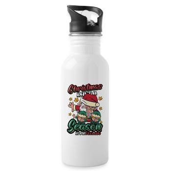 Christmas is not a season - Water bottle with straw - white - Right