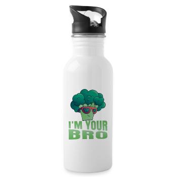 I'm Your Bro Broccoli Vegetable - Trinkflasche mit integriertem Trinkhalm - Weiß - Rechts