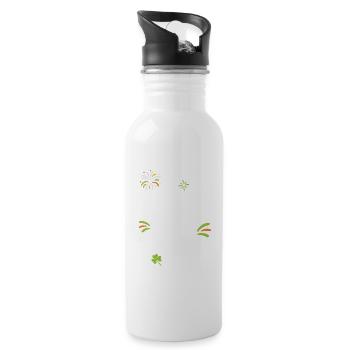 Irish You A Happy Independence Day Green - Water bottle with straw - white - Right