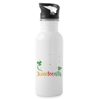 Irish You A Happy Juneteenth Holiday Green - Water bottle with straw - white - Right