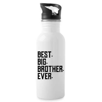 Best Big Brother Ever Teenager Older Sibling - Water bottle with straw - white - Right