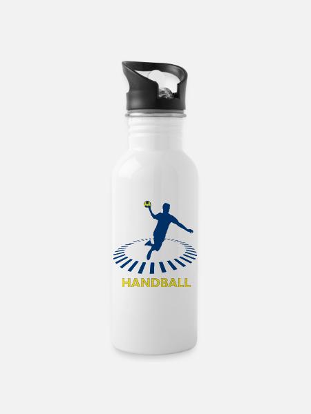Handball - Gourde avec paille intégrée - blanc