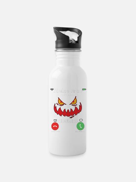 Meine Frau Teufel Lustig Humor Hochzeitstag - Trinkflasche mit integriertem Trinkhalm - Weiß