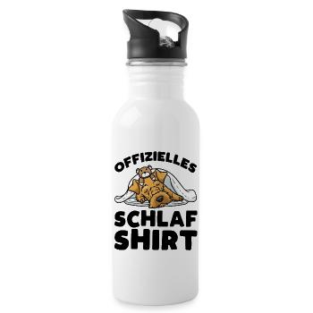Welsh Terrier Hund Mit Kuscheltier Schlaf - Trinkflasche mit integriertem Trinkhalm - Weiß - Rechts