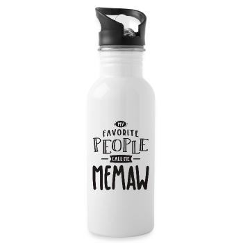 My Favorite People Call Me Memaw - Water bottle with straw - white - Right