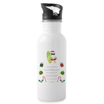 Trop chaud pour une chemise de noël moche - Gourde avec paille intégrée - blanc - Droite