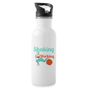 If You're Shaking It's Working Pilates Exercise - Trinkflasche mit integriertem Trinkhalm - Weiß - Rechts