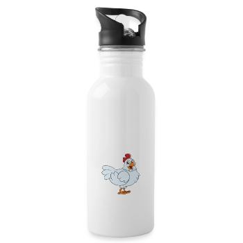 Chicken Mode On - Water bottle with straw - white - Right