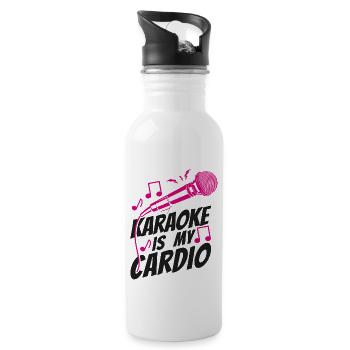 Karaoke Singer Karaoke Is My - Trinkflasche mit integriertem Trinkhalm - Weiß - Rechts