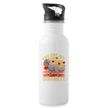 You are my Dinomite Valentine's Day Dinosaur - Water bottle with straw - white - Right